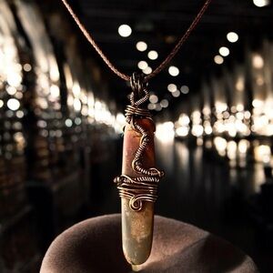 Bohemian Gold and Brown Spiral Pendant Necklace